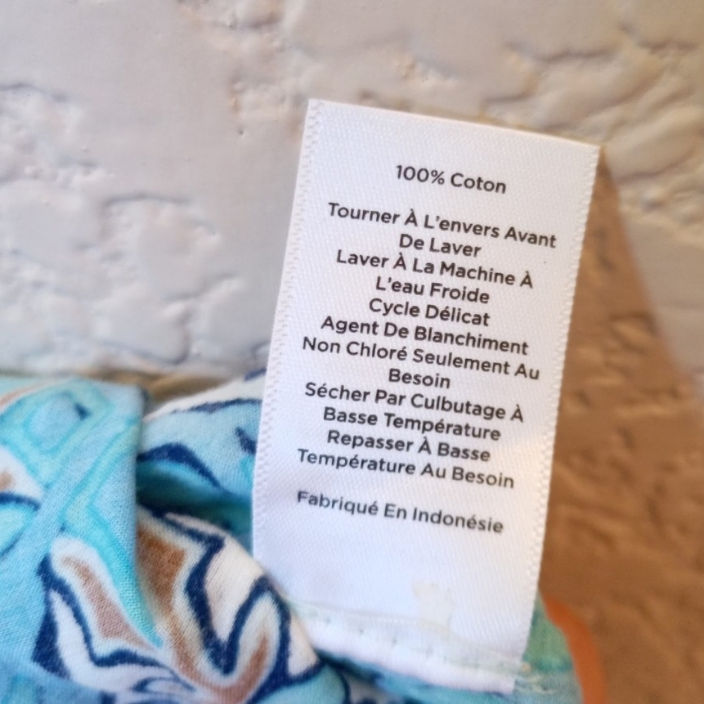 Talbots blue cotton printed blouse - Picture 9 of 9